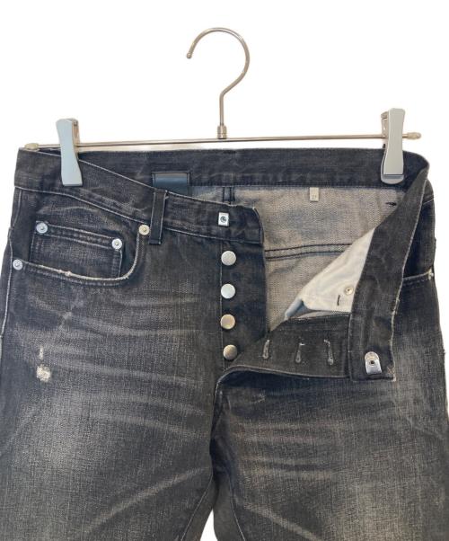 DIOR HOMME（ディオール オム）DIOR HOMME (ディオール オム) FLY BY NIGHT 加工ブラックデニム　　163D005TX067 ブラック サイズ:27の古着・服飾アイテム