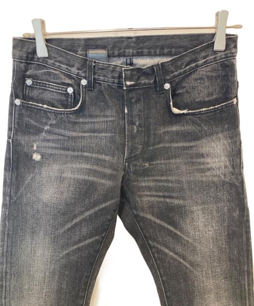 DIOR HOMME（ディオール オム）DIOR HOMME (ディオール オム) FLY BY NIGHT 加工ブラックデニム　　163D005TX067 ブラック サイズ:27の古着・服飾アイテム