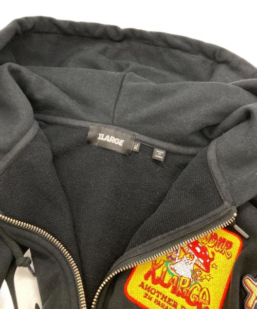 X-LARGE（エクストララージ）X-LARGE (エクストララージ) MULTI LOGO ZIP UP HOODED SWEATSHIRT マルチロゴジップアップフーデッドスウェットシャツ 101244012003 ブラック サイズ:XLの古着・服飾アイテム