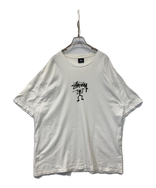 stussy（ステューシー）stussy (ステューシー) シャドーマンプリントTシャツ ホワイト サイズ:XLの古着・服飾アイテム