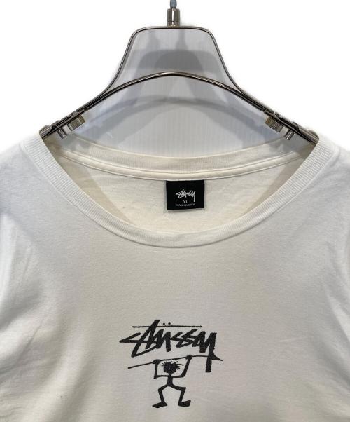 stussy（ステューシー）stussy (ステューシー) シャドーマンプリントTシャツ ホワイト サイズ:XLの古着・服飾アイテム