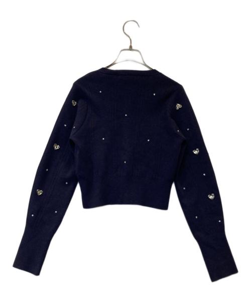 Snidel（スナイデル）Snidel (スナイデル) ハートニットカーディガン SWNT251186 ネイビー サイズ:FREEの古着・服飾アイテム
