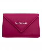 BALENCIAGAバレンシアガ）の古着「ペーパーミニウォレット/391446」｜ピンク