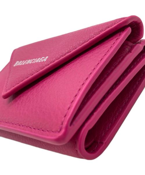 BALENCIAGA（バレンシアガ）BALENCIAGA (バレンシアガ) ペーパーミニウォレット/391446 ピンクの古着・服飾アイテム