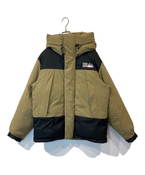 FIRST DOWN（ファーストダウン）FIRST DOWN (ファーストダウン) ダウンジャケット　203-1502 ブラック×カーキ サイズ:Mの古着・服飾アイテム
