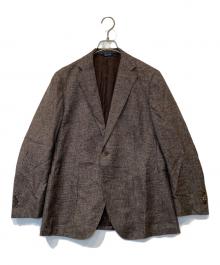Aquascutum（アクアスキュータム）の古着「ウールシルクテーラードジャケット」｜ブラウン