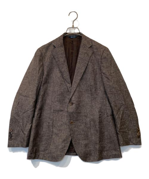 Aquascutum（アクアスキュータム）Aquascutum (アクアスキュータム) ウールシルクテーラードジャケット ブラウン サイズ:94AB4の古着・服飾アイテム