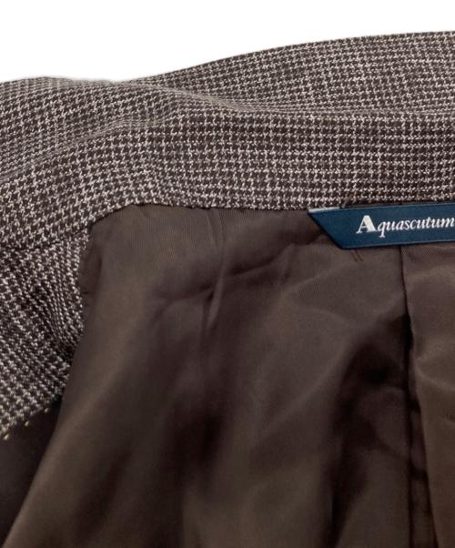 Aquascutum（アクアスキュータム）Aquascutum (アクアスキュータム) ウールシルクテーラードジャケット ブラウン サイズ:94AB4の古着・服飾アイテム