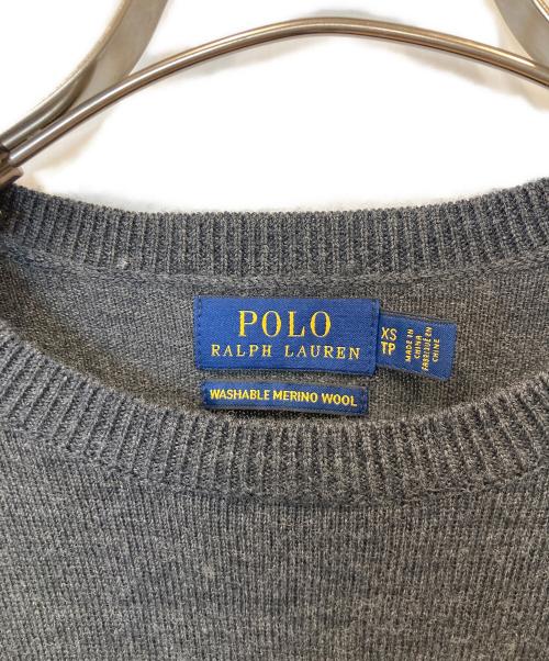 POLO RALPH LAUREN（ポロ・ラルフローレン）POLO RALPH LAUREN (ポロ・ラルフローレン) ウォッシャブルメリノウールニット グレー サイズ:XSの古着・服飾アイテム