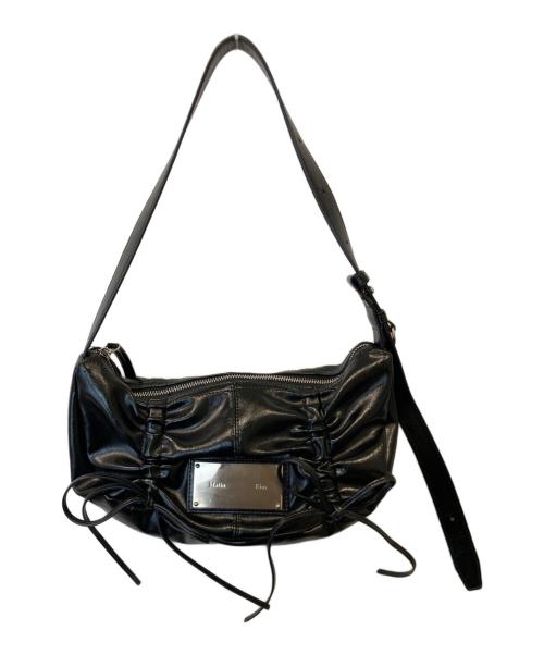 Matin Kim（マーティン・キム）Matin Kim (マーティン・キム) HALF SHIRRING RIBBON ROUND BAG 2way（ハーフシャーリングリボンラウンドバッグ 2way） ブラックの古着・服飾アイテム