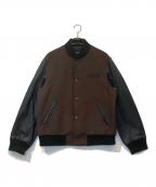 COACHコーチ）の古着「ウール ヴァーシティ ジャケット /CCQ47」｜ブラック×ブラウン