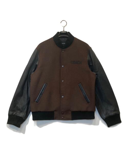 COACH（コーチ）COACH (コーチ) ウール ヴァーシティ ジャケット /CCQ47 ブラック×ブラウン サイズ:Mの古着・服飾アイテム
