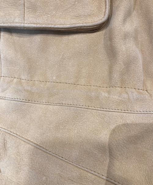 THE TERRITORY AHEAD（ザ テリトリー アヘッド）THE TERRITORY AHEAD (ザ テリトリー アヘッド) レザージャケット ベージュ サイズ:XXLの古着・服飾アイテム