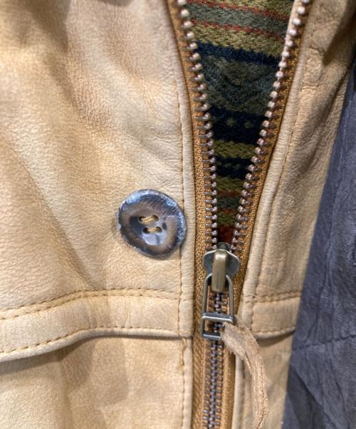 THE TERRITORY AHEAD（ザ テリトリー アヘッド）THE TERRITORY AHEAD (ザ テリトリー アヘッド) レザージャケット ベージュ サイズ:XXLの古着・服飾アイテム