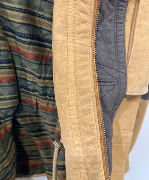 THE TERRITORY AHEAD（ザ テリトリー アヘッド）THE TERRITORY AHEAD (ザ テリトリー アヘッド) レザージャケット ベージュ サイズ:XXLの古着・服飾アイテム