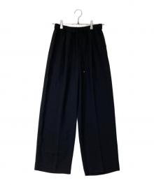 23区（ニジュウサンク）の古着「ストレッチジョーゼット ワイドパンツ PRWOCM0631」｜ブラック