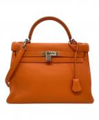 HERMESエルメス）の古着「ケリー32 内縫い/□E刻印/トゴ」｜オレンジ