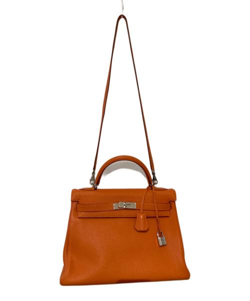 HERMES（エルメス）HERMES (エルメス) ケリー32 内縫い ハンドバッグ オレンジの古着・服飾アイテム