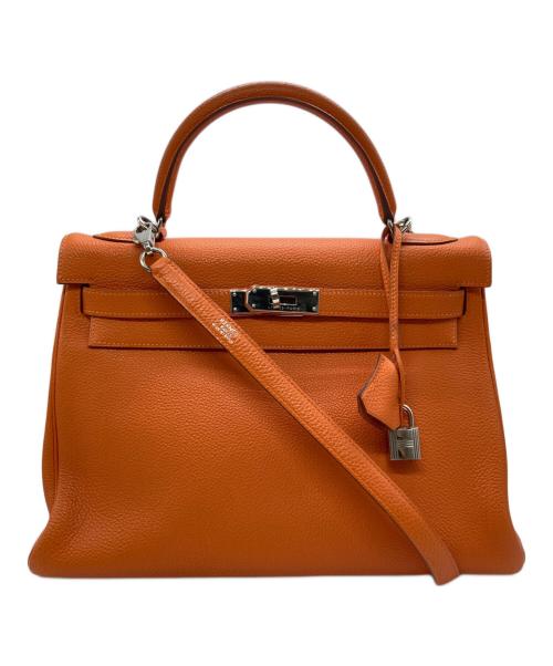HERMES（エルメス）HERMES (エルメス) ケリー32 内縫い ハンドバッグ オレンジの古着・服飾アイテム