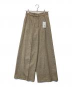 BALLSEYボールジィ）の古着「メランジカルゼ タックワイドパンツ 11043404301」｜ベージュ
