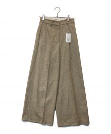 BALLSEY（ボールジィ）の古着「メランジカルゼ タックワイドパンツ 11043404301」｜ベージュ