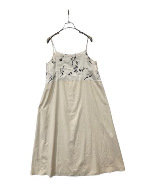Sybilla（シビラ）Sybilla (シビラ) モノトーン小花柄刺繍カシュクールドレス　GBEHJ-11590 アイボリー サイズ:Mの古着・服飾アイテム