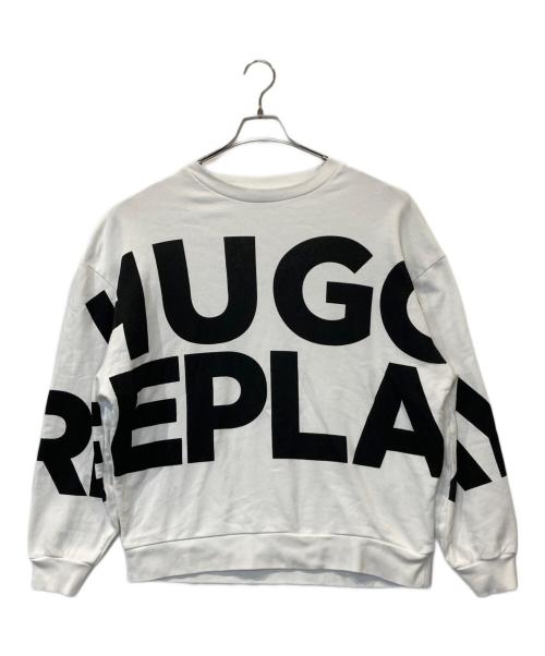 HUGO REPLAY（ヒューゴ リプレイ）HUGO REPLAY (ヒューゴ リプレイ) ロゴスウェット ホワイト サイズ:Mの古着・服飾アイテム