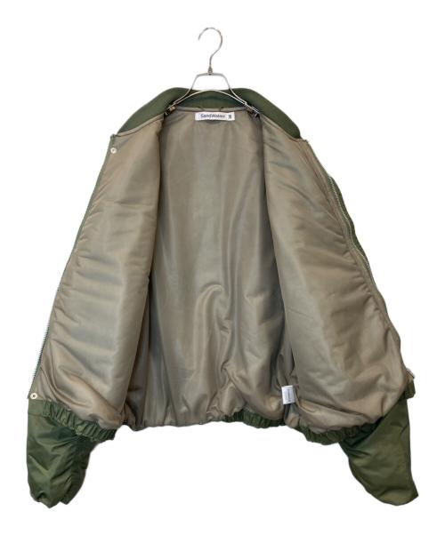 SandWaterr（サンドウォーター）SandWaterr (サンドウォーター) RESEARCHED PADDED BLOUSON / NYLON SATIN /リサーチド パデッド ブルゾン／ナイロン サテン /SW-J0502 カーキ サイズ:2の古着・服飾アイテム