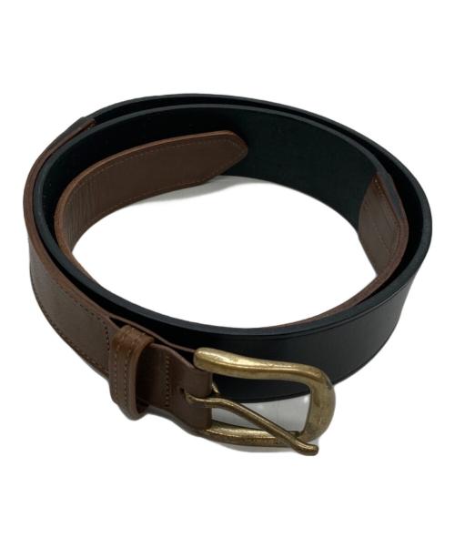 forme（フォルメ）forme (フォルメ) Jodhpurs belt　flp-25/ジョッパーズ ベルト ブラック×ブラウンの古着・服飾アイテム