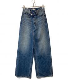 moussy（マウジー）の古着「CROSS WAIST WIDE STRAIGHT クロスウエストワイドストレート 010I211-1801-10」｜インディゴ