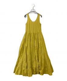 MARIHA（マリハ）の古着「ノースリーブティアードワンピース」｜イエロー