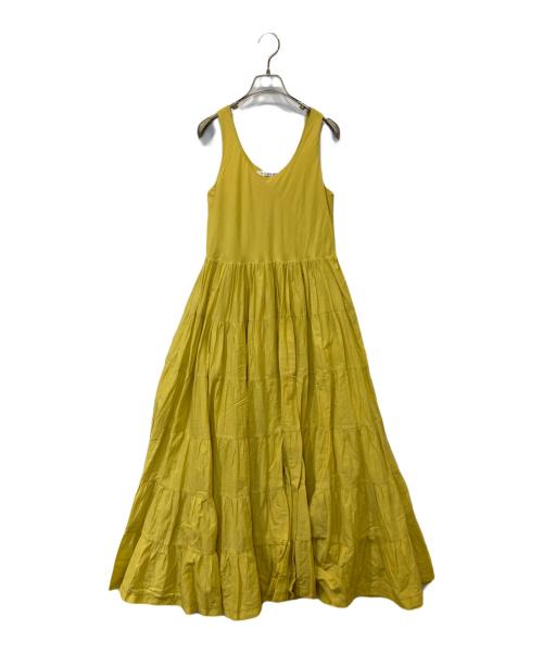 MARIHA（マリハ）MARIHA (マリハ) ノースリーブティアードワンピース イエロー サイズ:不明の古着・服飾アイテム