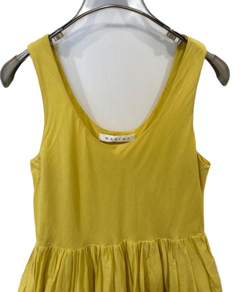 MARIHA（マリハ）MARIHA (マリハ) ノースリーブティアードワンピース イエロー サイズ:不明の古着・服飾アイテム