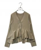 Diagramダイアグラム）の古着「ペプラムニットカーディガン/0325353368」｜ベージュ