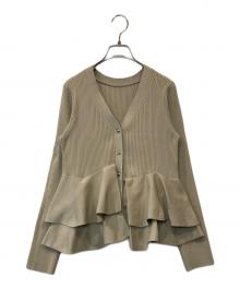 Diagram（ダイアグラム）の古着「ペプラムニットカーディガン/0325353368」｜ベージュ