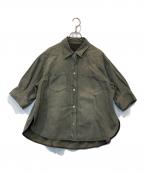 GRACE CONTINENTAL（グレースコンチネンタル）の古着「ツイルハーフスリーブシャツ 0125341129」｜カーキ