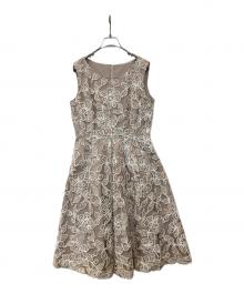 Diagram GRACE CONTINENTAL（ダイアグラム グレースコンチネンタル）の古着「チュールコードフラワー ワンピース 37435083」｜ベージュ