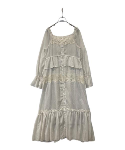 GRACE CONTINENTAL（（グレースコンチネンタル）GRACE CONTINENTAL (（グレースコンチネンタル) レースコンビカットジャガードワンピース 0125431109 アイボリー サイズ:36の古着・服飾アイテム