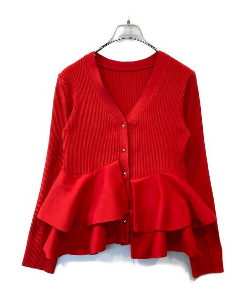Diagram（ダイアグラム）Diagram (ダイアグラム) ペプラムニットカーディガン/0325353368 レッド サイズ:36の古着・服飾アイテム