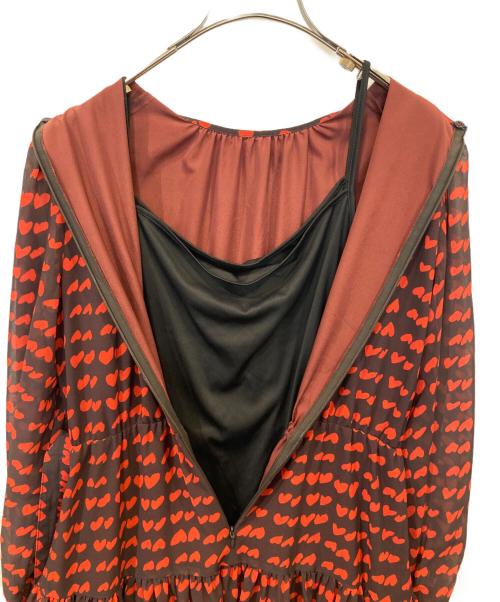 Diagram（ダイアグラム）Diagram (ダイアグラム) ハートキカプリントワンピース　0324431059 ブラウン サイズ:36の古着・服飾アイテム