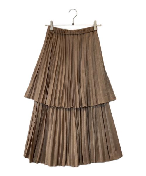 GRACE CONTINENTAL（（グレースコンチネンタル）GRACE CONTINENTAL (（グレースコンチネンタル) ティアードプリーツスカート　14210929 ベージュ サイズ:36の古着・服飾アイテム