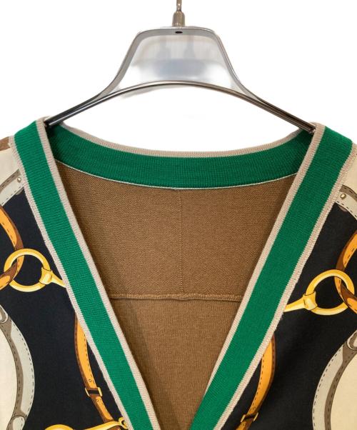 GRACE CLASS（グレースクラス）GRACE CLASS (グレースクラス) スカーフプリントニットカーディガン　29453225 ブラウン サイズ:36の古着・服飾アイテム