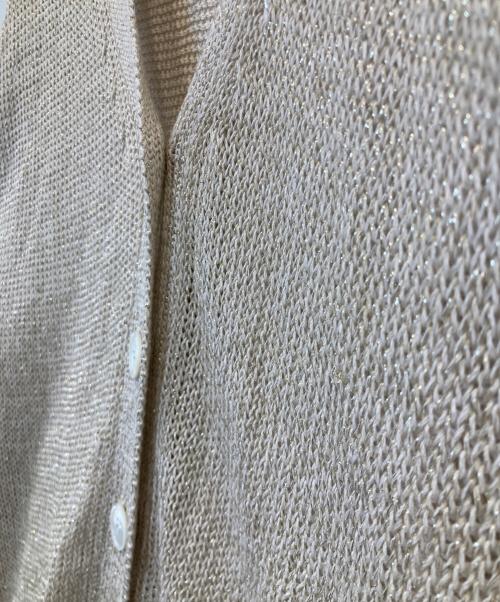 GRACE CONTINENTAL（（グレースコンチネンタル）GRACE CONTINENTAL (（グレースコンチネンタル) ラメルーズニットカーディガン 0125353131 ベージュ サイズ:36の古着・服飾アイテム