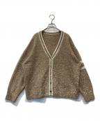 Diagramダイアグラム）の古着「グリッターニットカーディガン /0325453325」｜ベージュ
