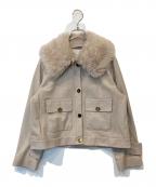 GRACE CLASSグレースクラス）の古着「ウールボア衿レザージャケット 0221304053」｜ベージュ