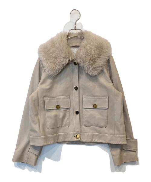 GRACE CLASS（グレースクラス）GRACE CLASS (グレースクラス) ウールボア衿レザージャケット 0221304053 ベージュ サイズ:36の古着・服飾アイテム