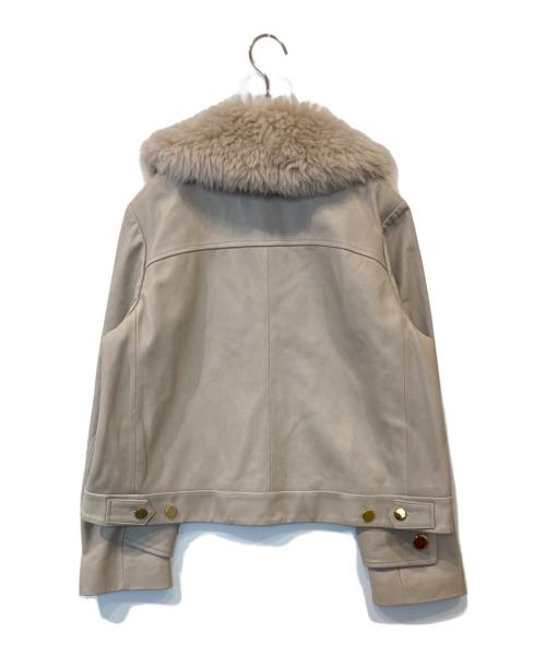 GRACE CLASS（グレースクラス）GRACE CLASS (グレースクラス) ウールボア衿レザージャケット 0221304053 ベージュ サイズ:36の古着・服飾アイテム