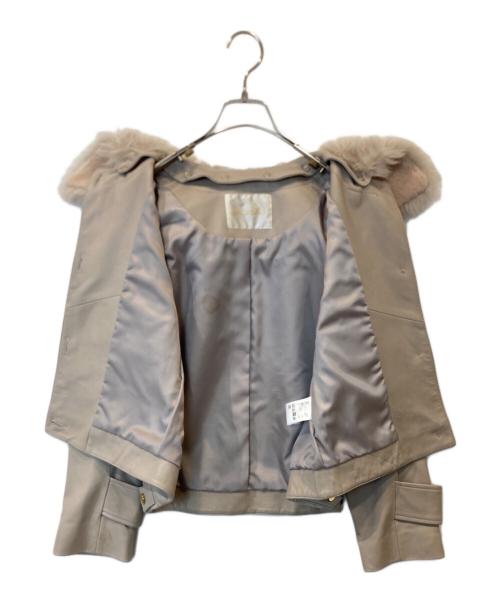 GRACE CLASS（グレースクラス）GRACE CLASS (グレースクラス) ウールボア衿レザージャケット 0221304053 ベージュ サイズ:36の古着・服飾アイテム