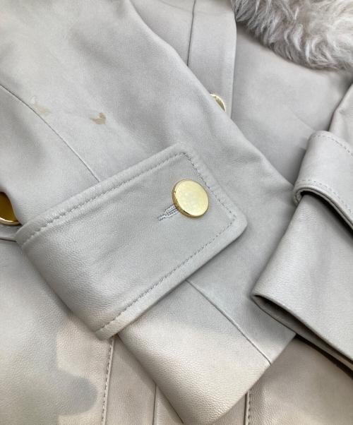 GRACE CLASS（グレースクラス）GRACE CLASS (グレースクラス) ウールボア衿レザージャケット 0221304053 ベージュ サイズ:36の古着・服飾アイテム