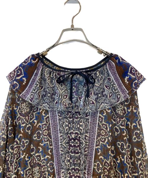 GRACE CONTINENTAL（（グレースコンチネンタル）GRACE CONTINENTAL (グレースコンチネンタル) ペイズリープリントドレス 0125331127 パープル サイズ:36の古着・服飾アイテム